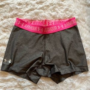 Under Armour Compression Shorts Size Medium Gray Pink
